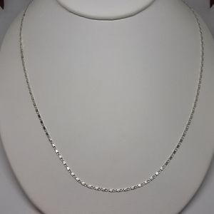 Soild Sterling Silver 28in, European Flat Chain